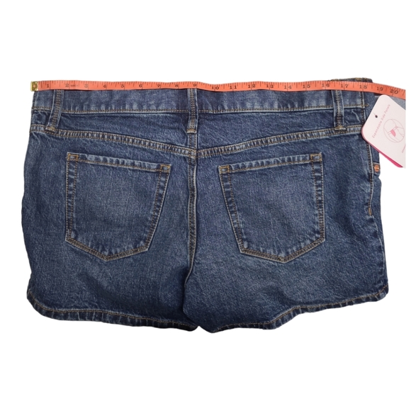 ISABEL MATERNITY SHORTS WOMEN 4 MIDI SHORT BLUE DENIM EXPANDABLE SIDE PANEL NEW - Picture 5 of 11